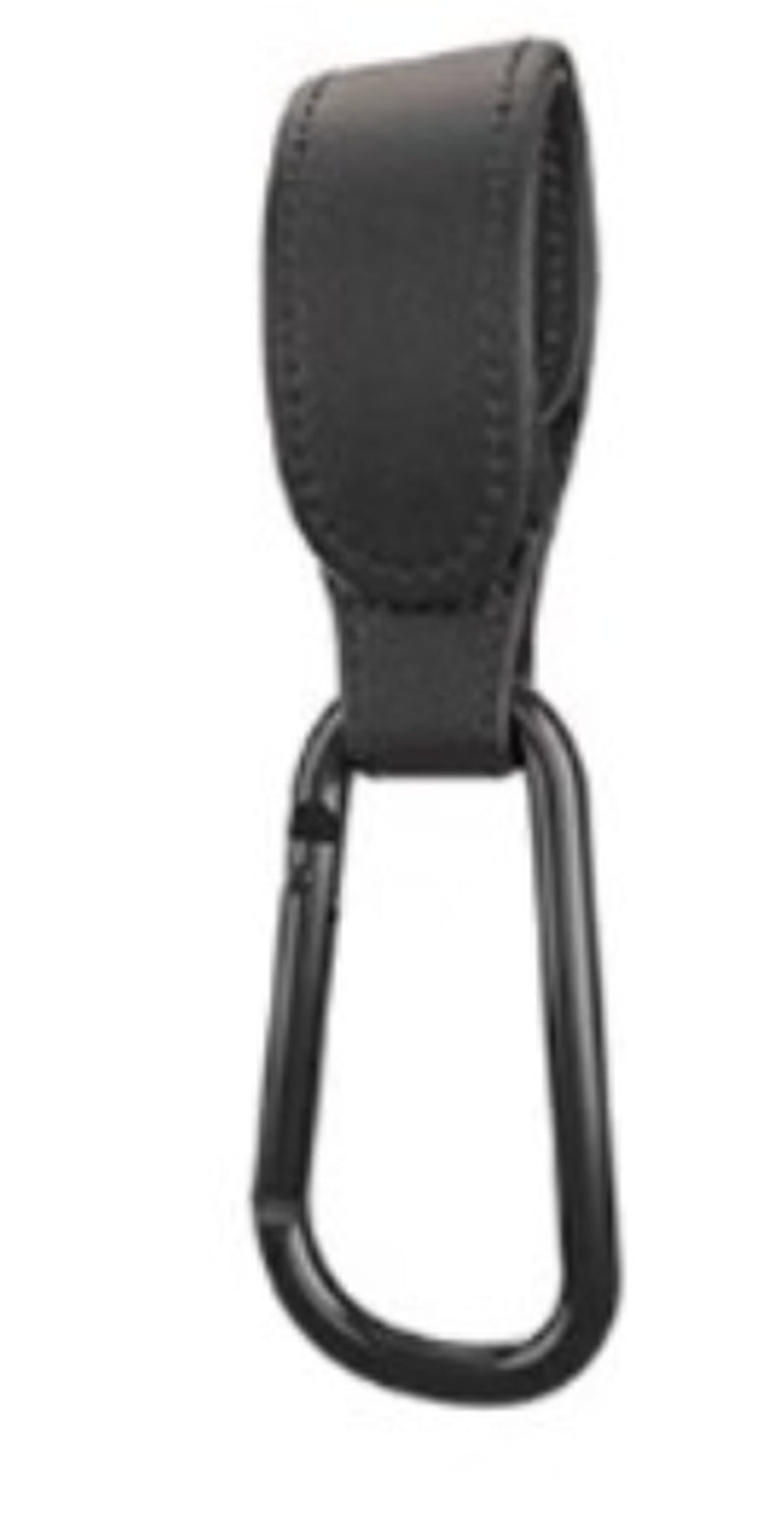 Premium PU Leather Stroller Hooks - 2 Pack Heavy Duty Stroller Organizer Hooks for Baby Carriage, Diaper Bags & Groceries