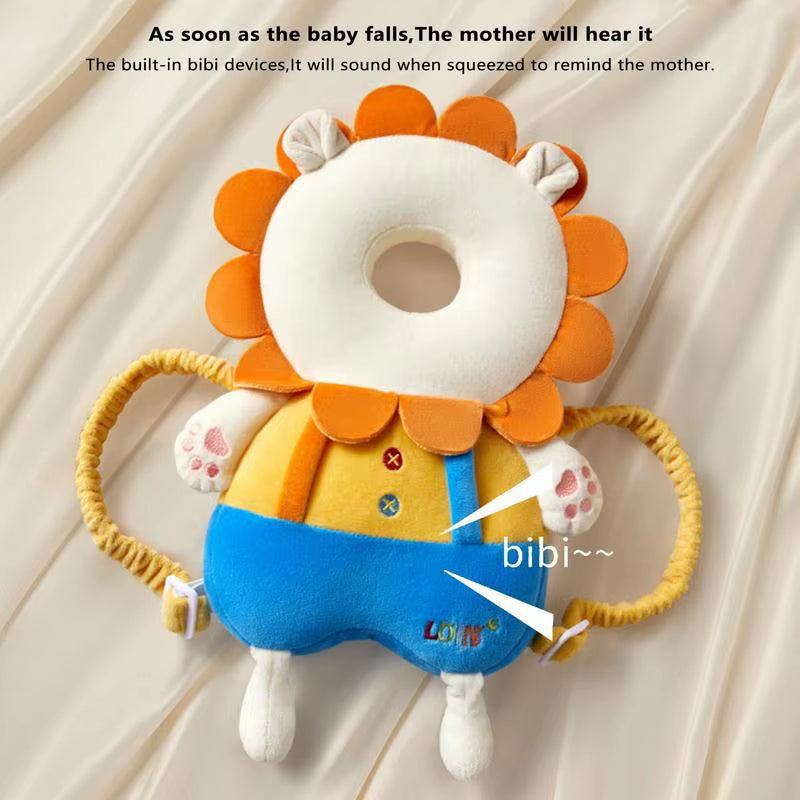 Stuffing Animal Shape Baby Back Protection Pillow Backpack Toddlers Head Protection Pillow Anti-Fall for Baby Walking & Crawling