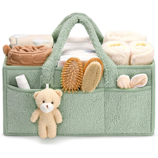 Baby Diaper Organizer Caddy for Changing Table, Nursery Storage Baby Basket, Portable Car Diaper Caddy Basket, Baby Shower Gifts