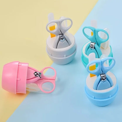 4Pcs Infant Baby Clipper Nail Set, Baby Grooming Kit, 4-In-1 Baby Care Set, Baby Nail Clipper, Scissors, Nail File, Tweezer