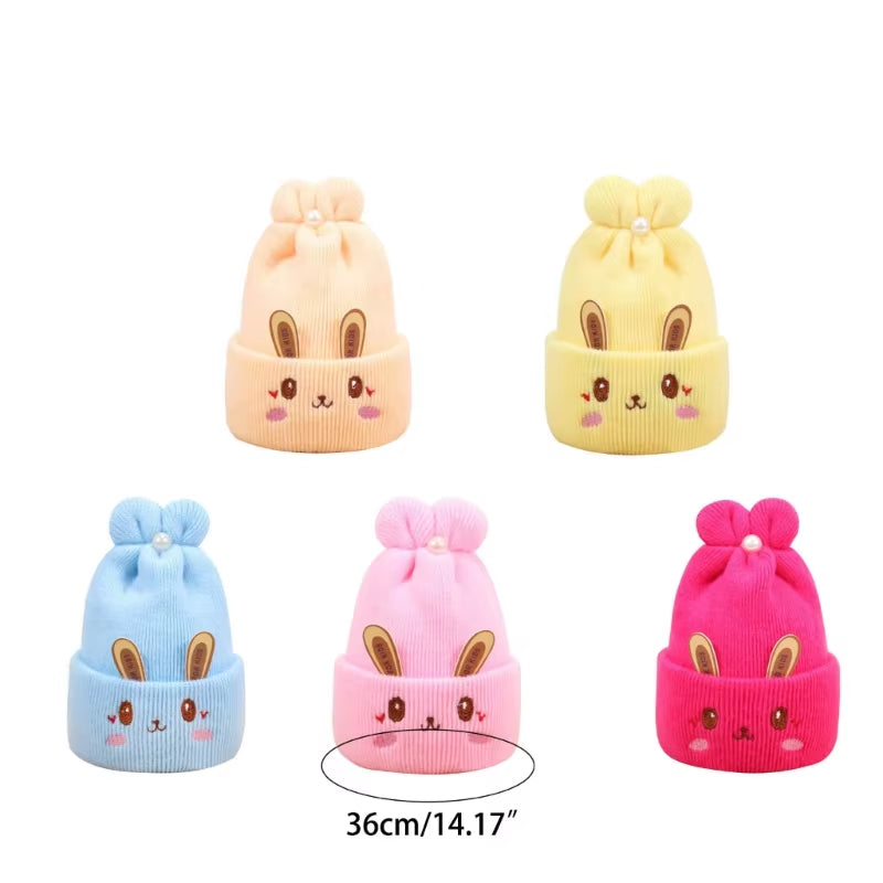 Newborn Knitted Hat Rabbit Ears Winter Warm Hat Windproof Caps Lovely Breathable Outdoor Headdress Baby Warm Beanie Hats