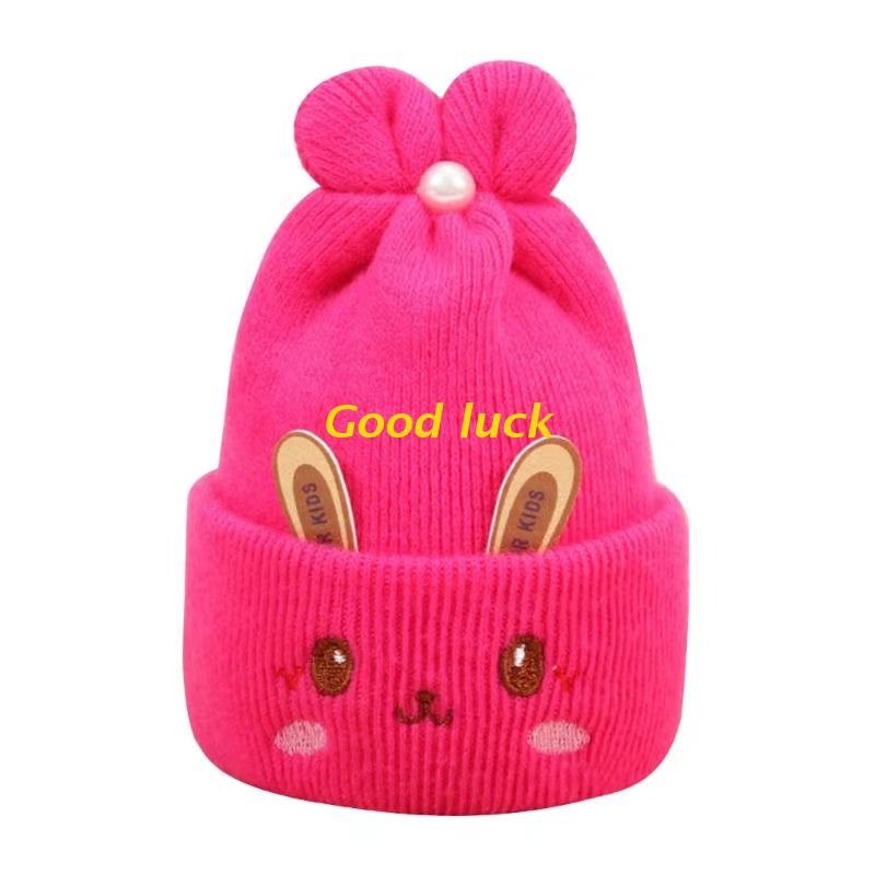 Newborn Knitted Hat Rabbit Ears Winter Warm Hat Windproof Caps Lovely Breathable Outdoor Headdress Baby Warm Beanie Hats
