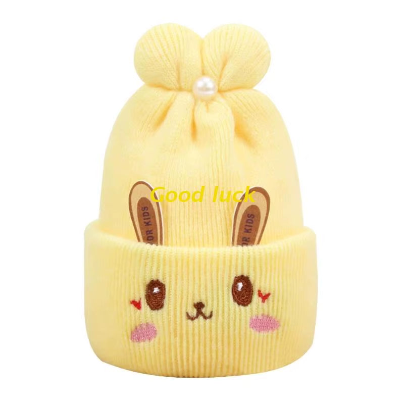 Newborn Knitted Hat Rabbit Ears Winter Warm Hat Windproof Caps Lovely Breathable Outdoor Headdress Baby Warm Beanie Hats