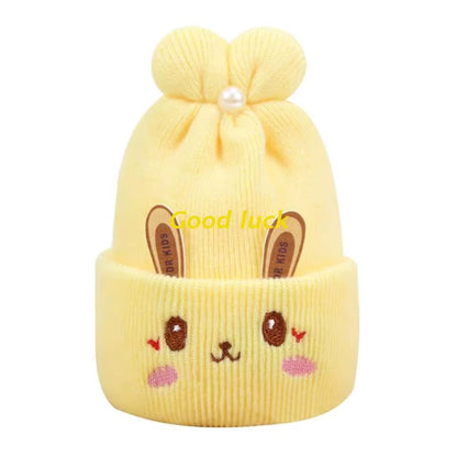 Newborn Knitted Hat Rabbit Ears Winter Warm Hat Windproof Caps Lovely Breathable Outdoor Headdress Baby Warm Beanie Hats