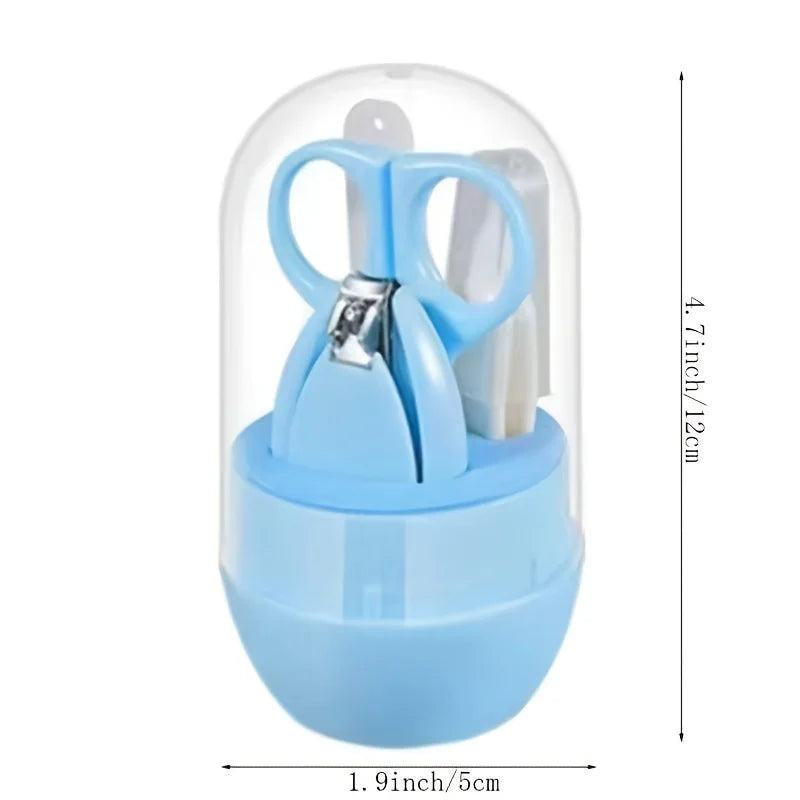4Pcs Infant Baby Clipper Nail Set, Baby Grooming Kit, 4-In-1 Baby Care Set, Baby Nail Clipper, Scissors, Nail File, Tweezer