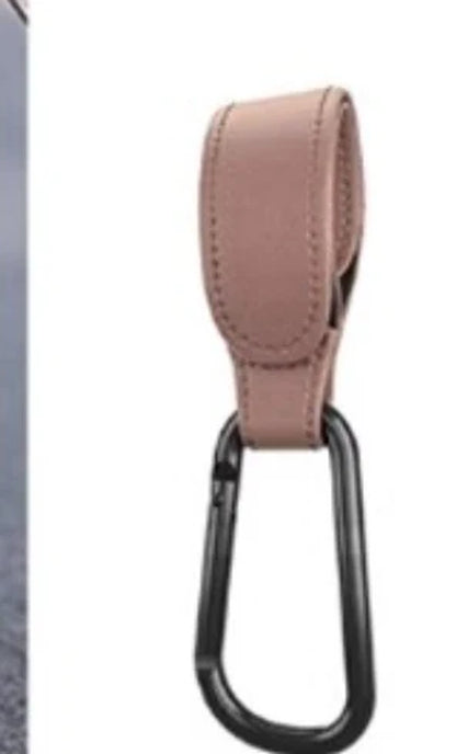 Premium PU Leather Stroller Hooks - 2 Pack Heavy Duty Stroller Organizer Hooks for Baby Carriage, Diaper Bags & Groceries