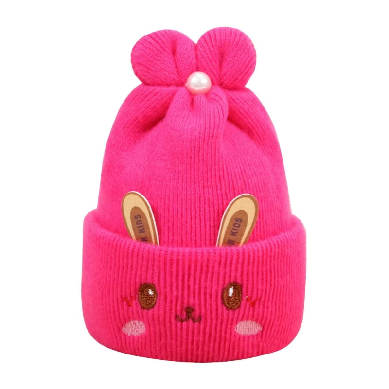 Newborn Knitted Hat Rabbit Ears Winter Warm Hat Windproof Caps Lovely Breathable Outdoor Headdress Baby Warm Beanie Hats