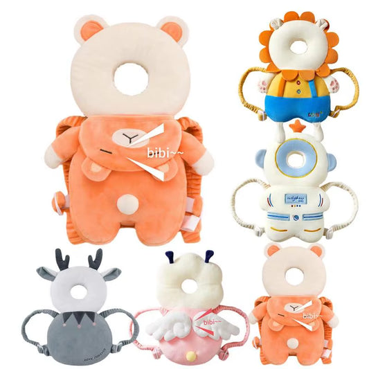 Stuffing Animal Shape Baby Back Protection Pillow Backpack Toddlers Head Protection Pillow Anti-Fall for Baby Walking & Crawling