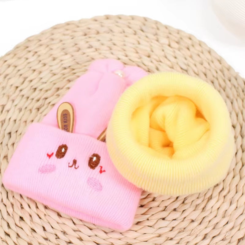 Newborn Knitted Hat Rabbit Ears Winter Warm Hat Windproof Caps Lovely Breathable Outdoor Headdress Baby Warm Beanie Hats